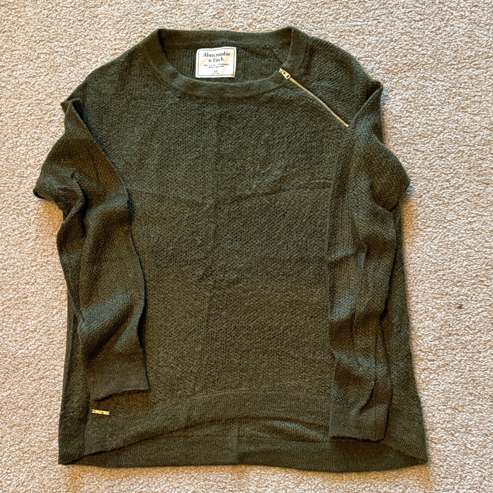 Abercrombie & Fitch Khaki Women's Crew Neck Sweater